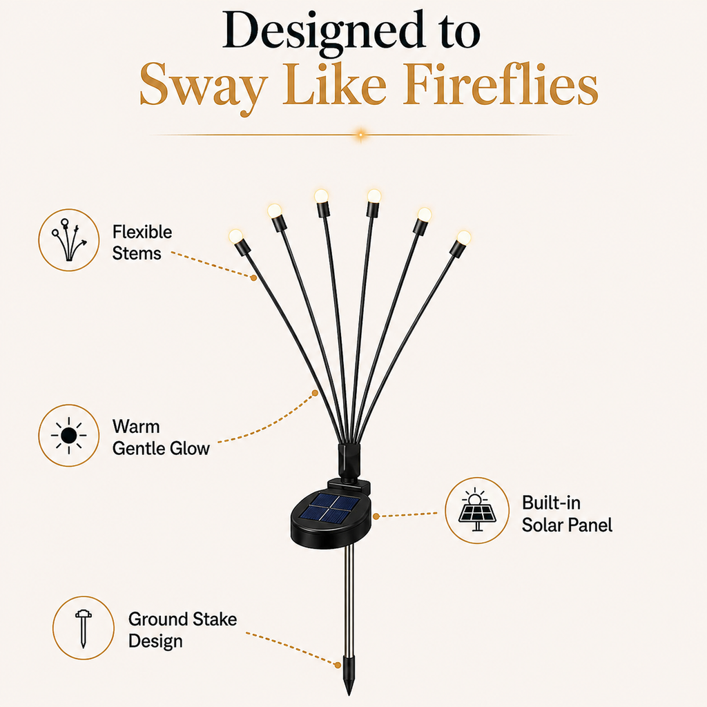 SolaBloom™ Solar Firefly Garden Stake Lights