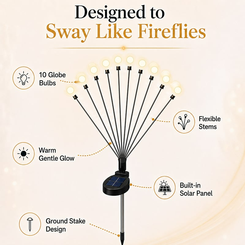 SolaBloom™ Solar Firefly Garden Stake Lights