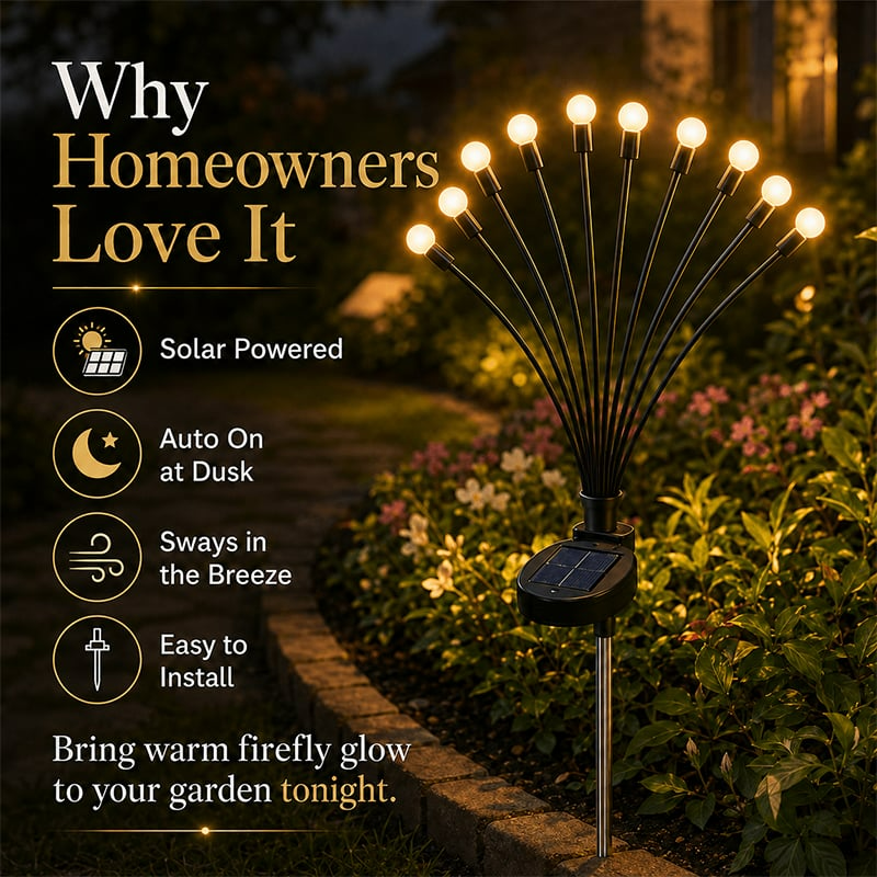 Why homeowners love SolaBloom - solar powered, auto on at dusk